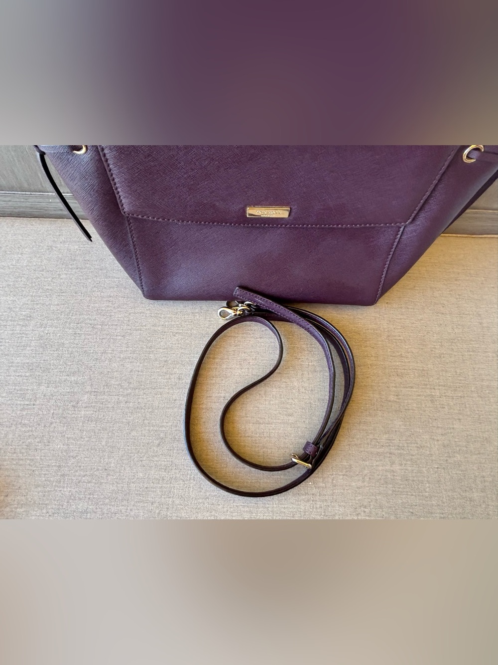 kate spade Plum Leather Top-Handle Satchel with Matching Wallet - Picture 10 of 14